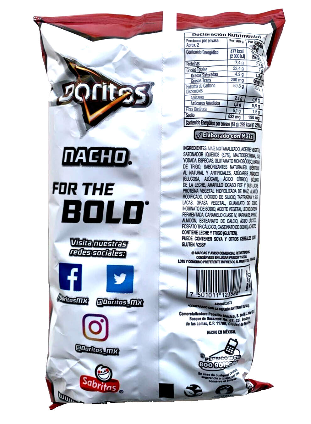 6-Pk Mexican Doritos Nachos Cheese & Chili  58g/2.04oz