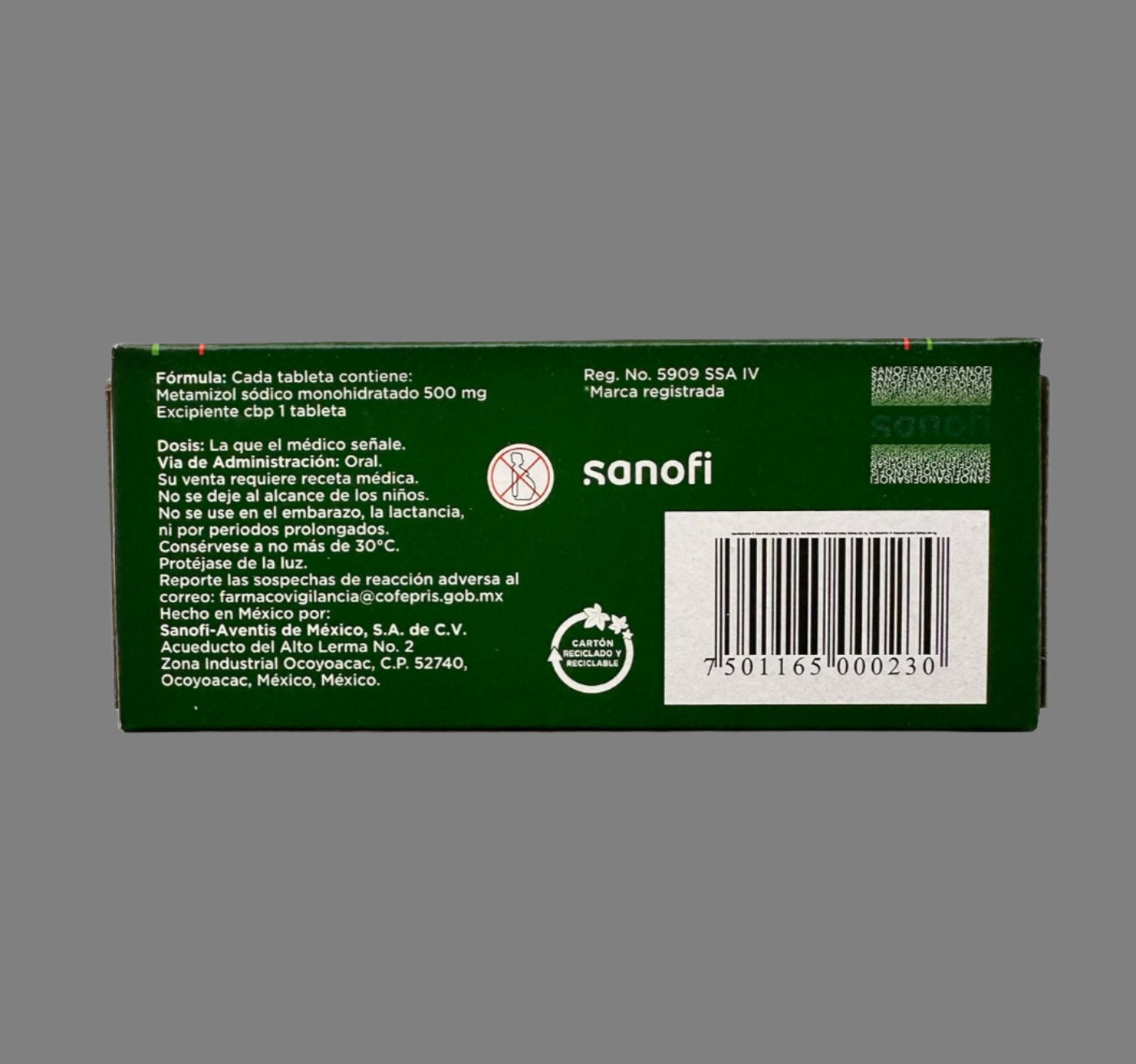 Neo-Melubrina Tablets (Sodium metamizole) 500mg 10 tablets