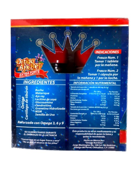 Ortiga + Ajo Rey 30 Tablets/ 60 Capsules 500mg/400mg