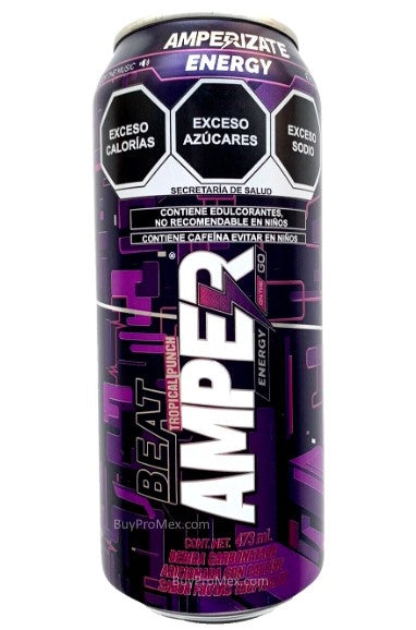 4-Pk Amper Tropical Punch Energy Drink 473ml/15.99 Fl oz