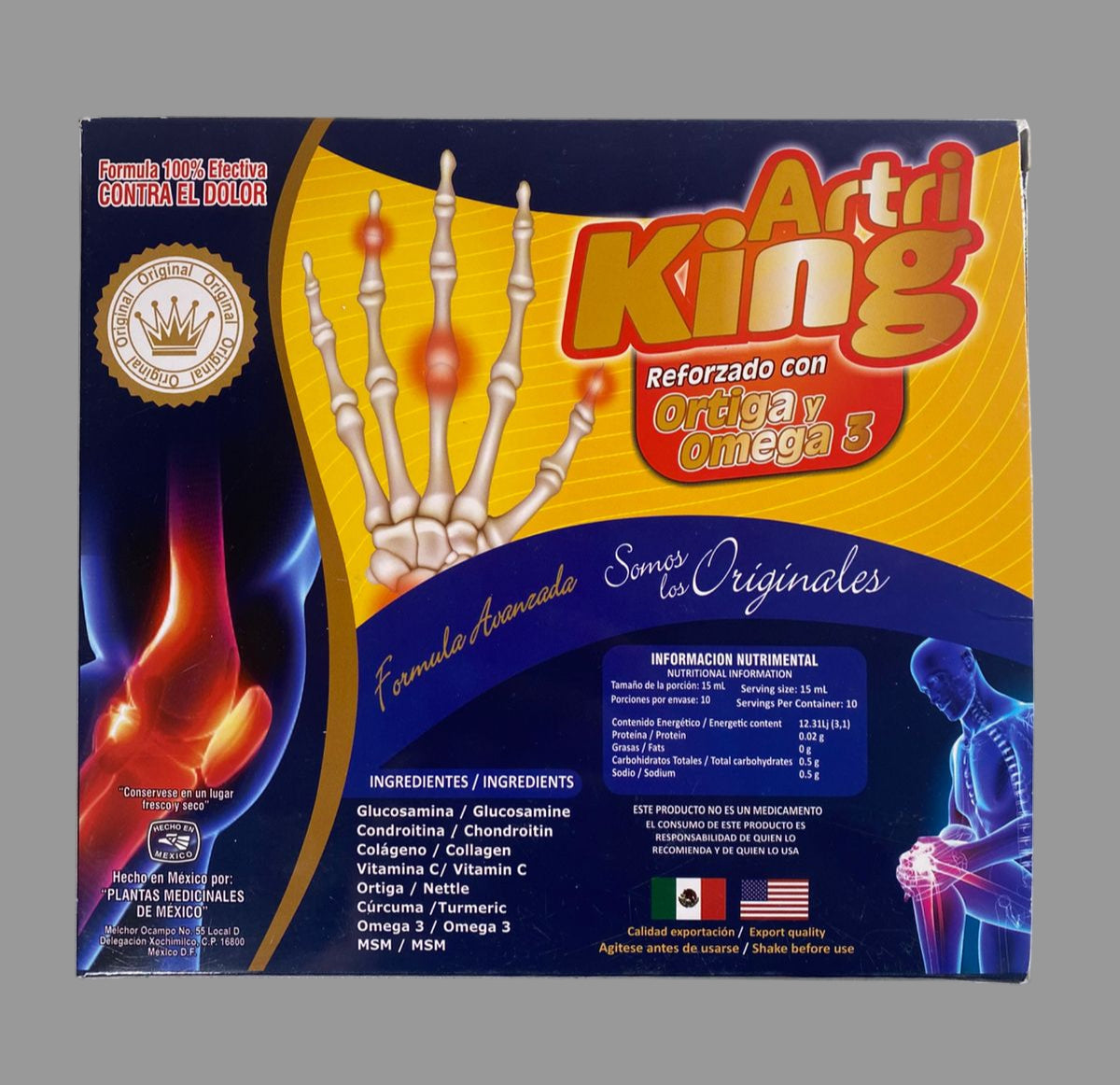 Artri-King Omega 3 & Ortiga Ampolletas 15ml/10