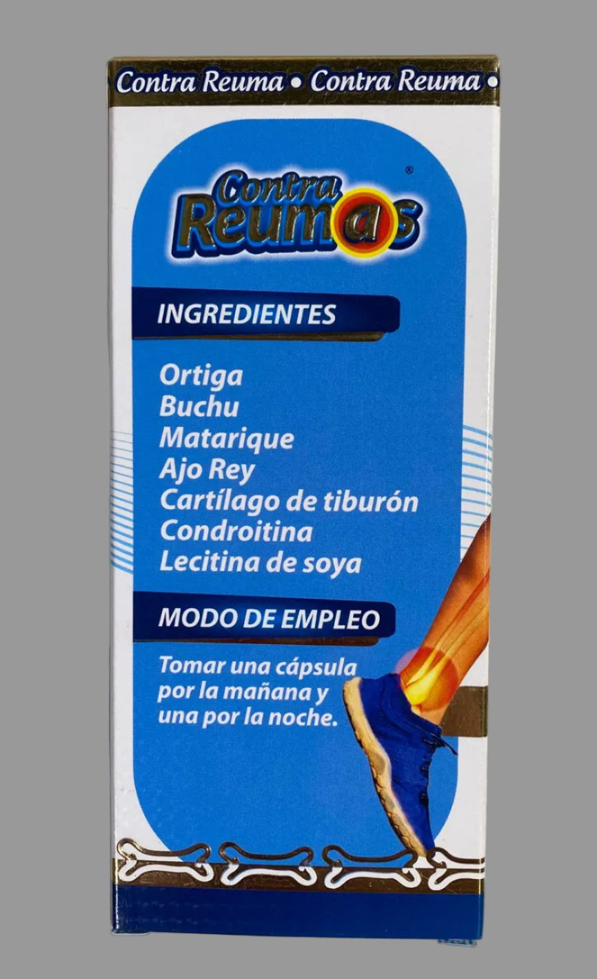 Supplement packaging with blue and white design on a gray background