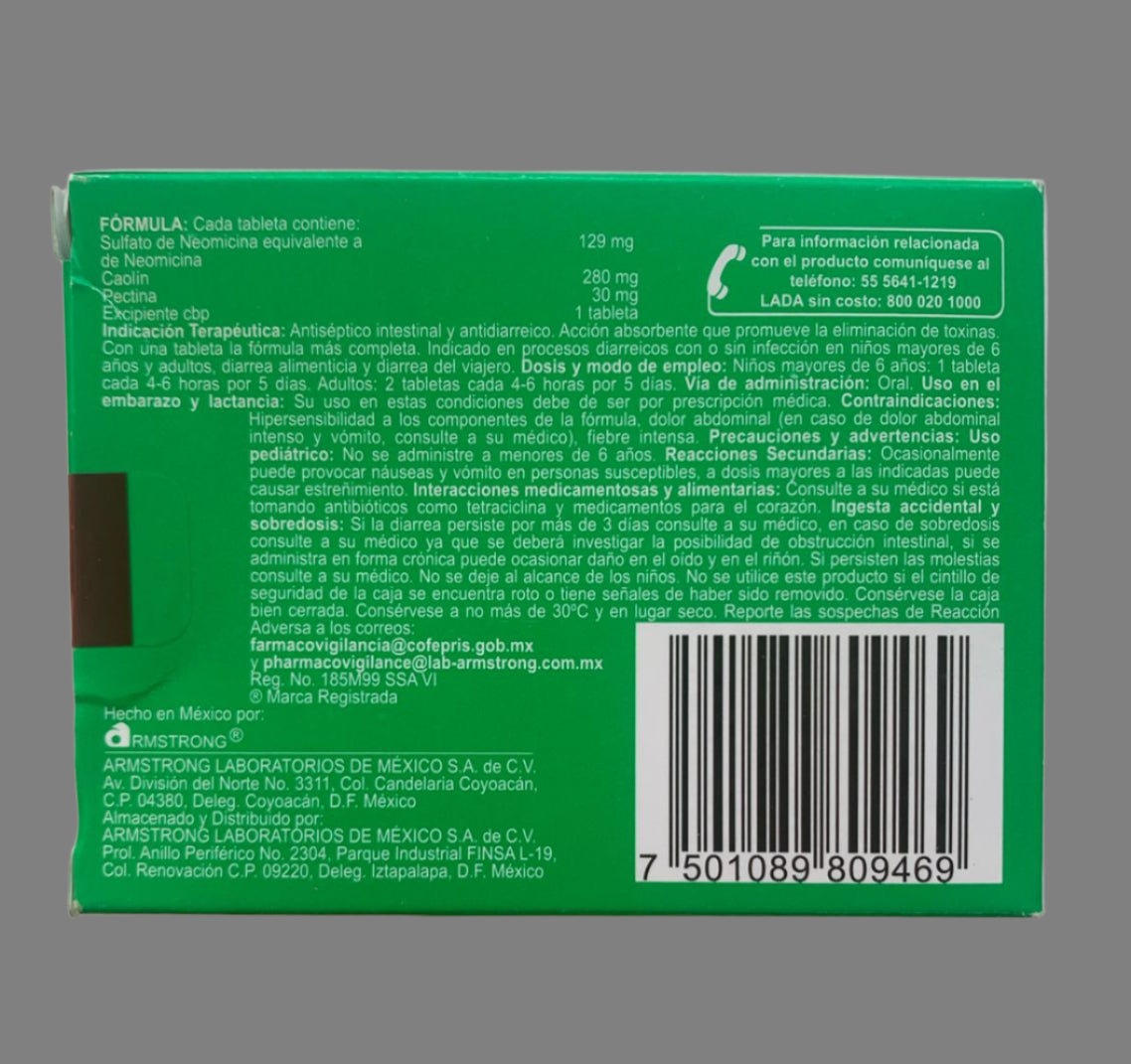Kaomycin Neomycin Kaolin Pectin 20 Tablets
