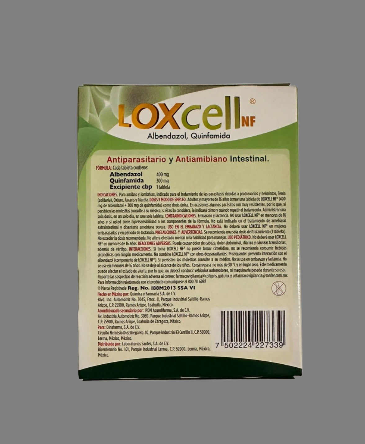 Loxcell NF Antiparasitic Treatment (Albendazol, Quinfamida )