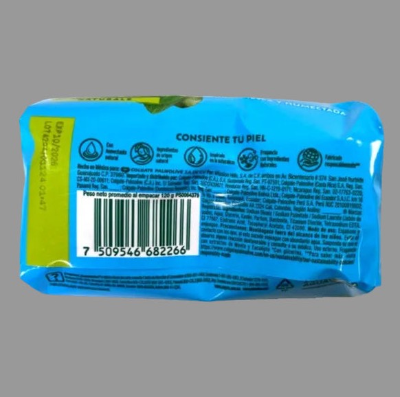 Palmolive Naturals Mint Eucalyptus soap 120g ingredients and label back view