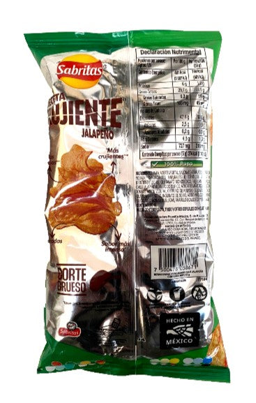 6-Pk Sabritas Receta Crujiente Jalapeño Potato Chips 57gr/2.01oz ea.