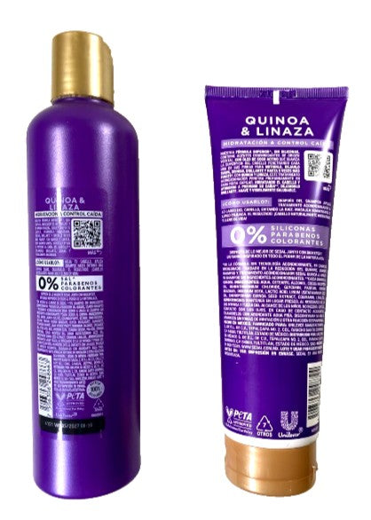 Sedal Quinoa & Flaxseed Shampoo + Conditioner Treatment Set | Hydration & Hair Fall Control | 370ml + 260ml