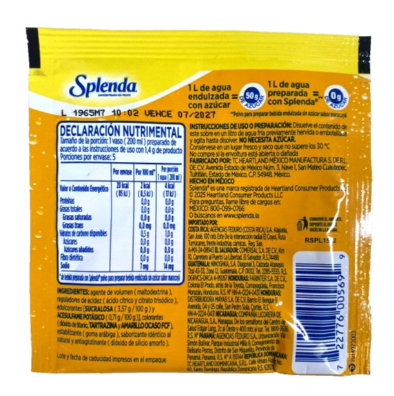 8-Pk Splenda Maracuya Powdered Drink Mix 7gr/.24oz