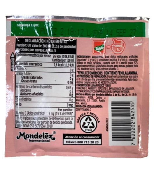 12-Pk Tang Durazno Peach Drink Mix — 11g Packet | Imported from Mexico