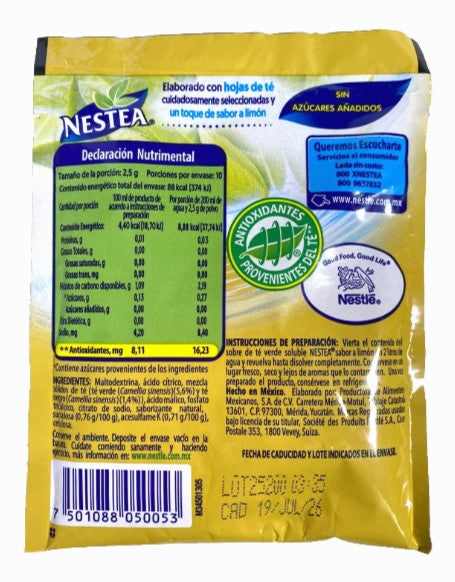 8-Pk Nestea Green Tea Lemon Flavor Mix 25gr/.88oz