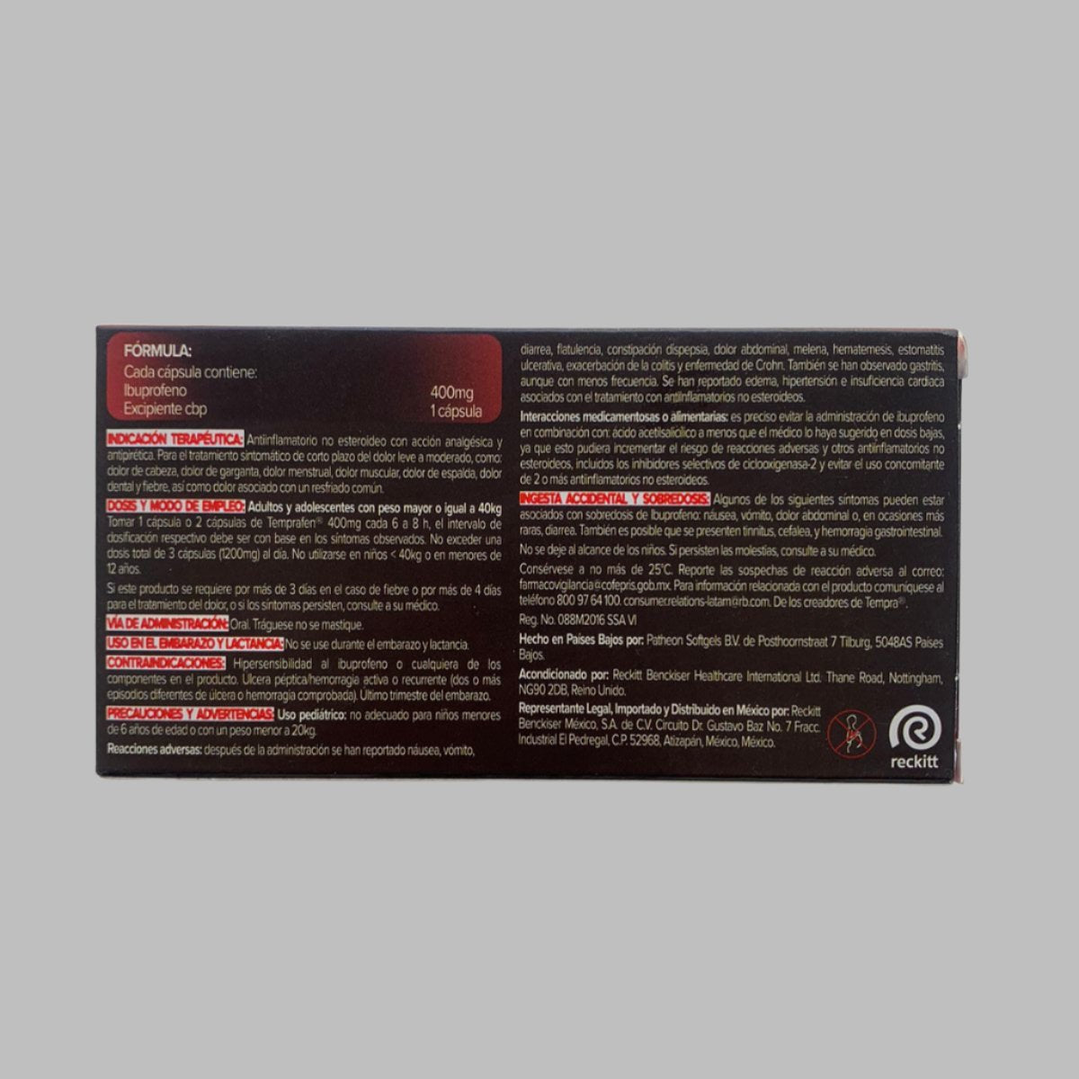 Tempra fen (Ibuprofen) 10 capsules