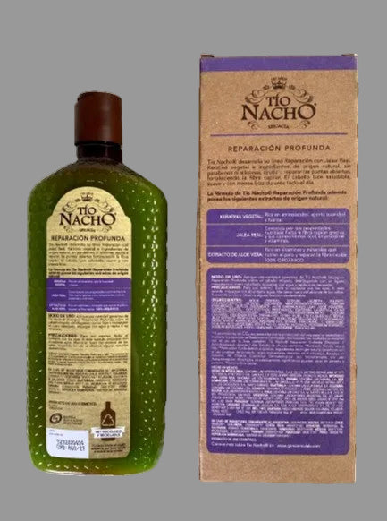 Tio Nacho shampoo bottle and packaging on a white background