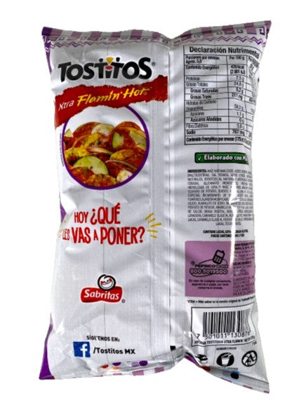 4-Pk Sabritas Tostitos XTRA FLAMIN HOT 175g/6.1oz