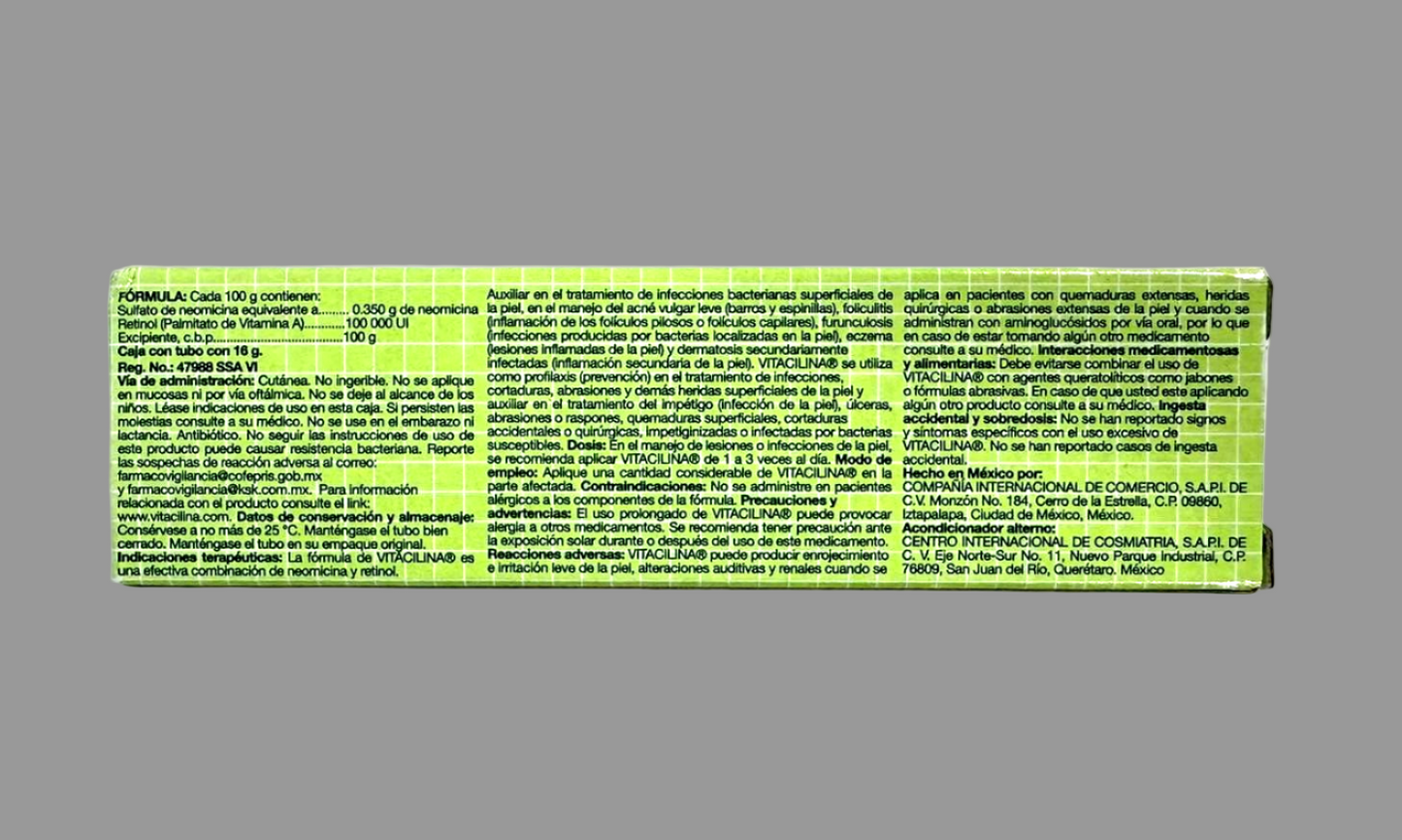 2-Pk Vitacilina Skin Ointment w/Retinol 16gr/5.6oz