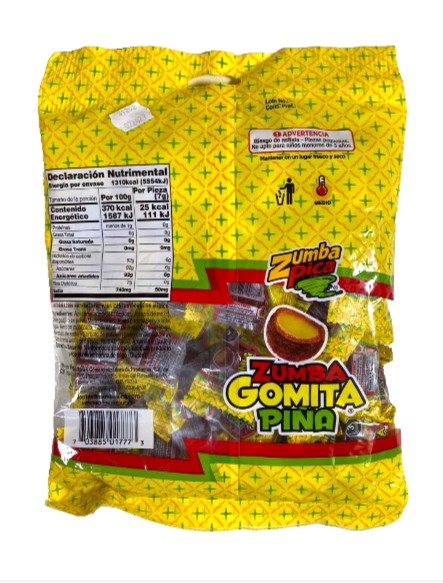 2-Pk ZUMBA Gomitas Piña ZumbaPica 350g/12.34oz