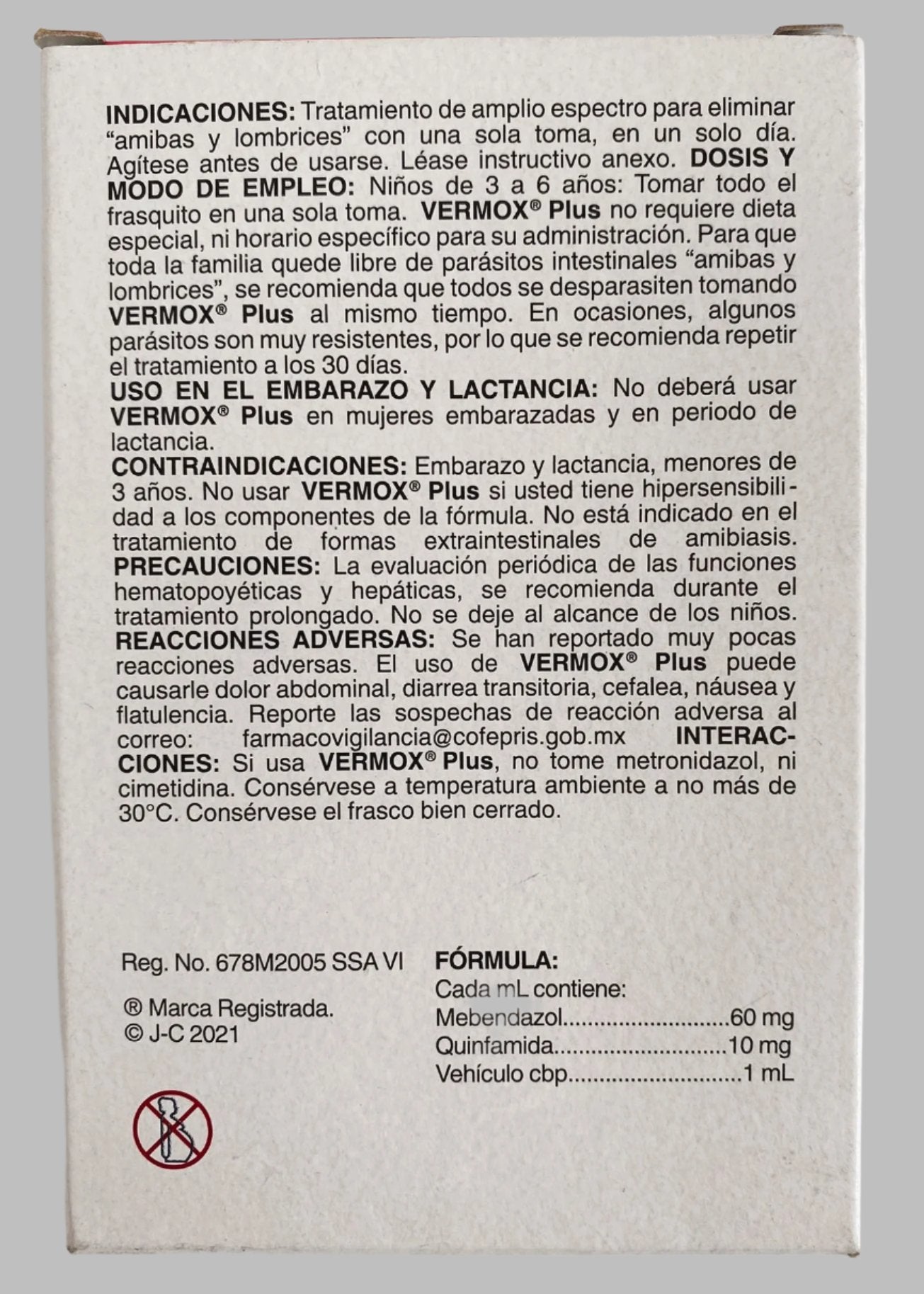 Vermox Plus Pediatric 60mg/10mg