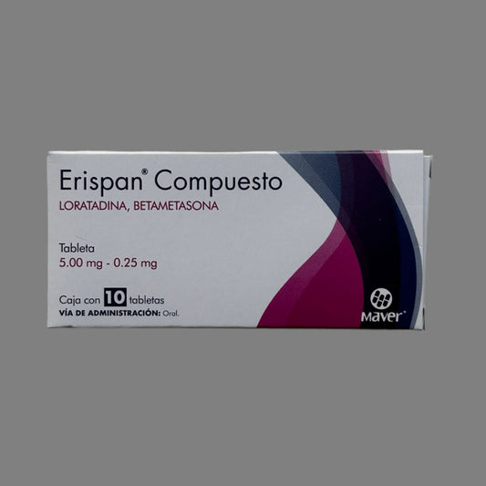 Erispan Compuesto (Loratadine, Betamethasone) 10 tablets 5.00mg-0.25mg