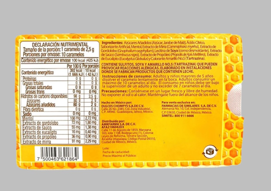 3-Pk Simicaramelo Cough Drops Herbal/Honey/Lemon25g 10 Cough Drops