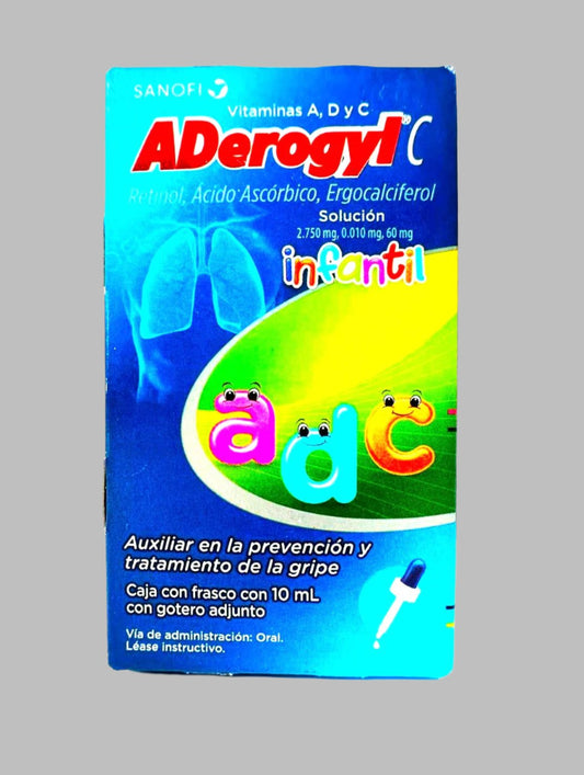 ADerogyl C Pediatric Retinol, Ascorbic Acid, Ergocalciferol Drops 10ml