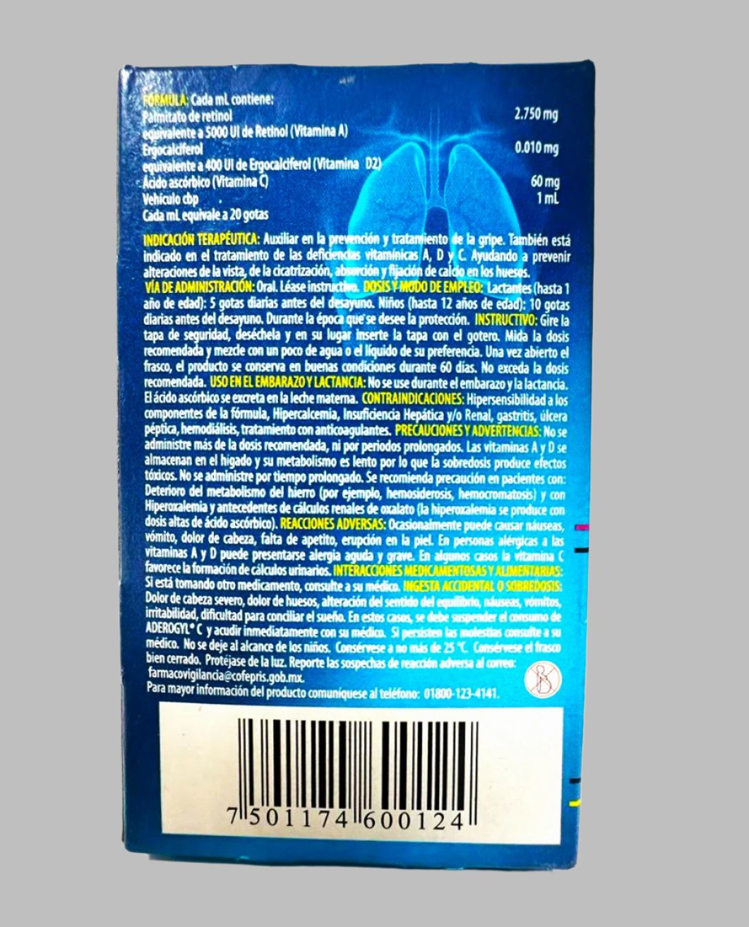 ADerogyl C Pediatric Retinol, Ascorbic Acid, Ergocalciferol Drops 10ml