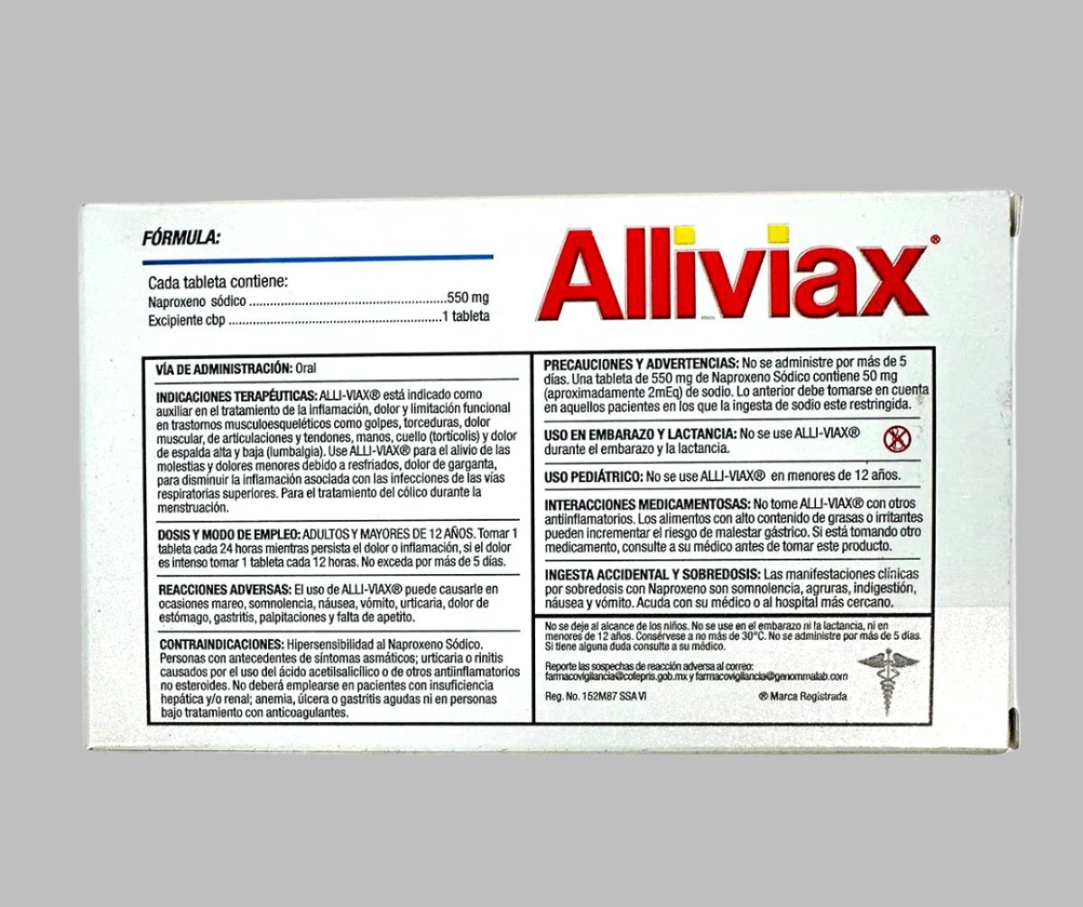 ALLiviax Pain & Inflamation (Naproxen Sodium) 20 tab/550mg