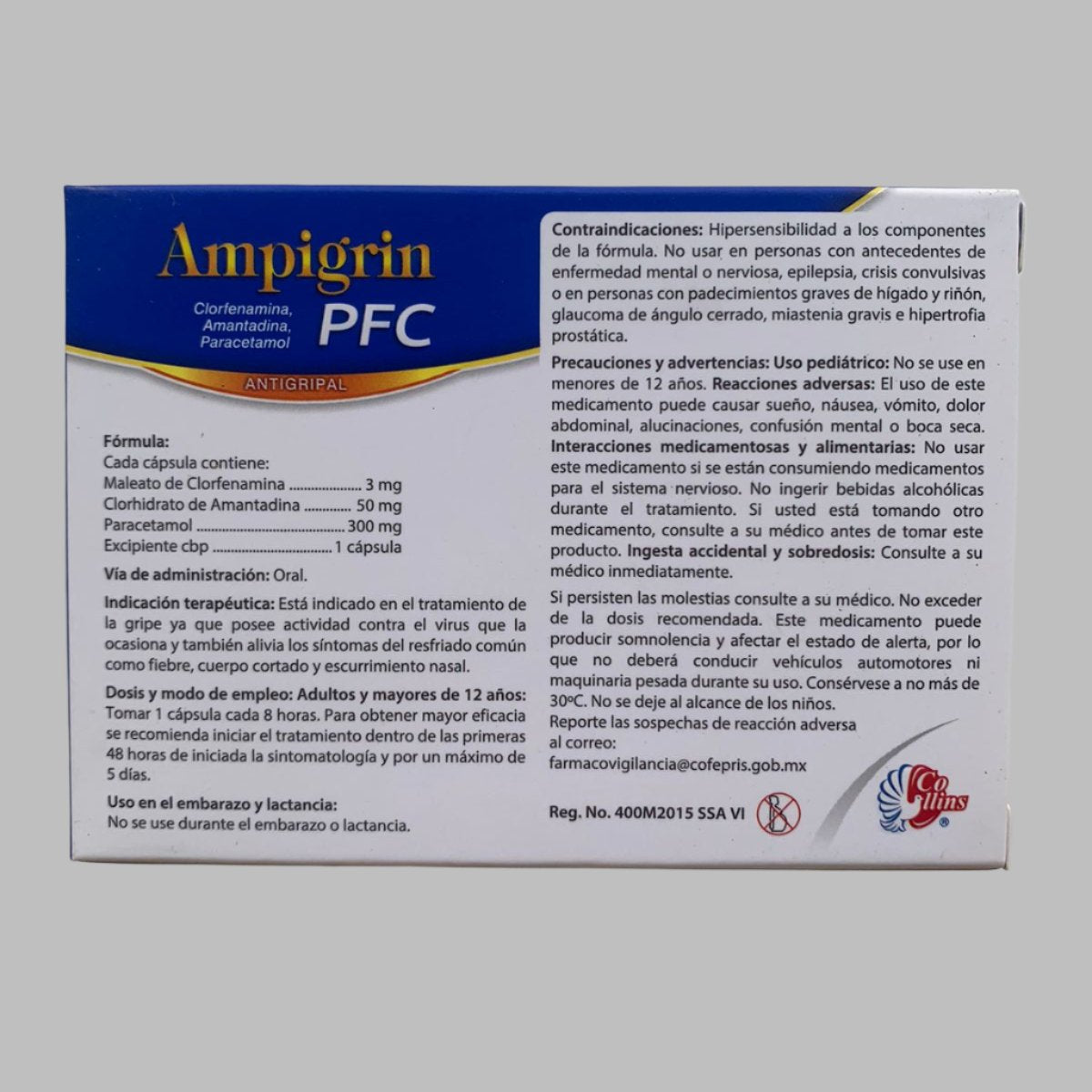 Ampigrin PFC (Chlorpheniramine,Amantadine, Paracetamol) 24 tablets