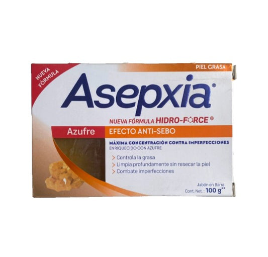 Asepxia Azufre Sulfur Bar Soap Anti-Sebum Oily Skin Acne Control 100g – Mexico