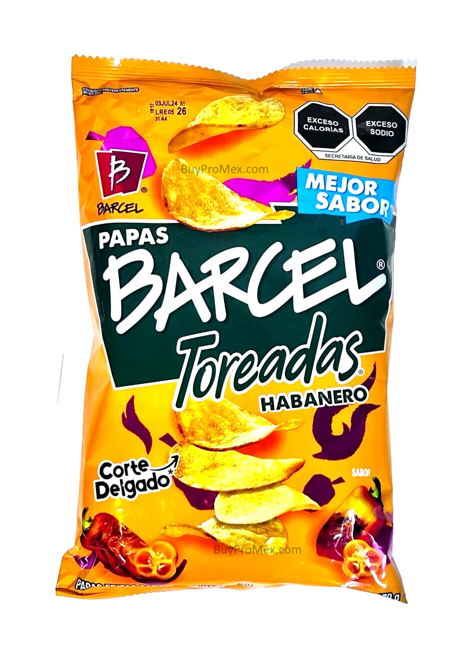 4-Pk Papas Barcel Toreadas Habanero 170g/5.99oz