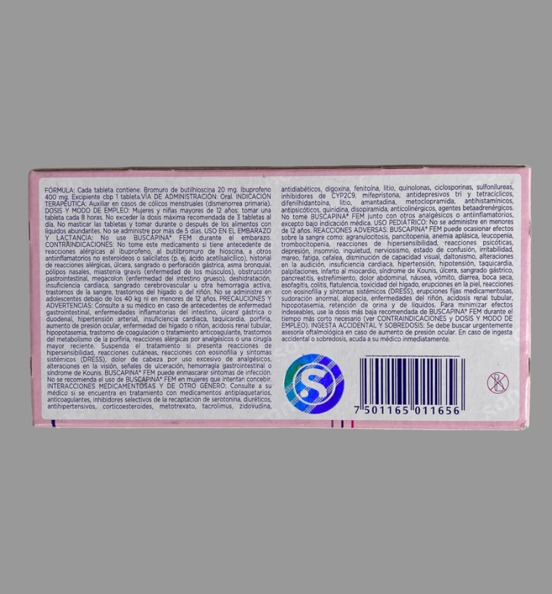 Product packaging with text and a logo on a light gray background