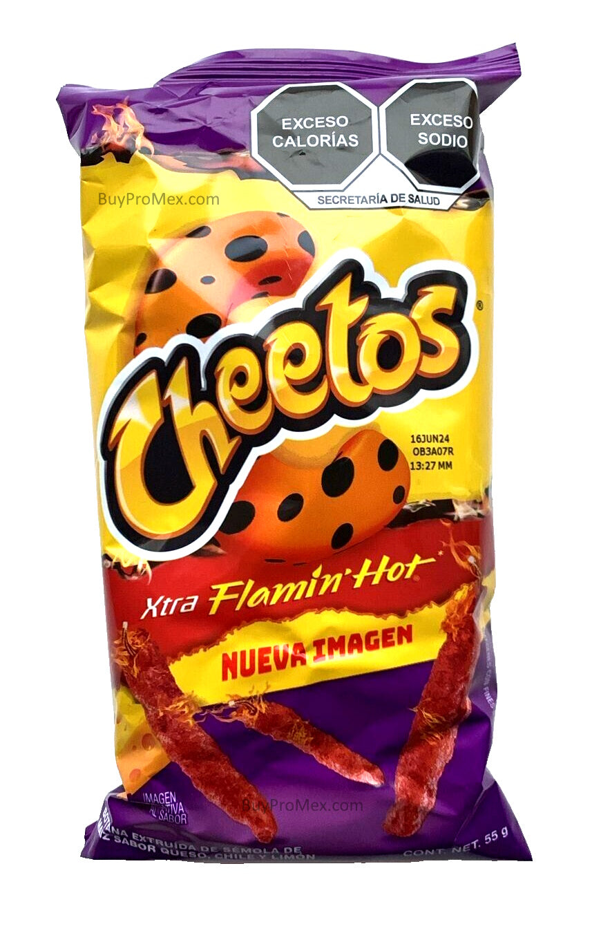 6-Pk Xtra Flamin Hot Cheetos Cheese / Cheetos Xtra Flamin Hot 55gr/1.94oz