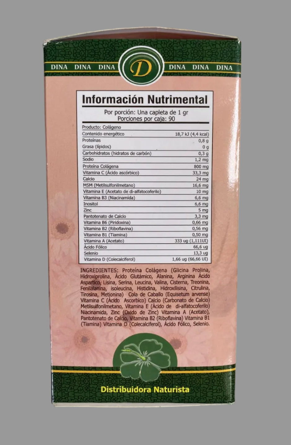 Dina Colágeno /Collagen Hair, Skin & Nail Supplement 90 Caplets