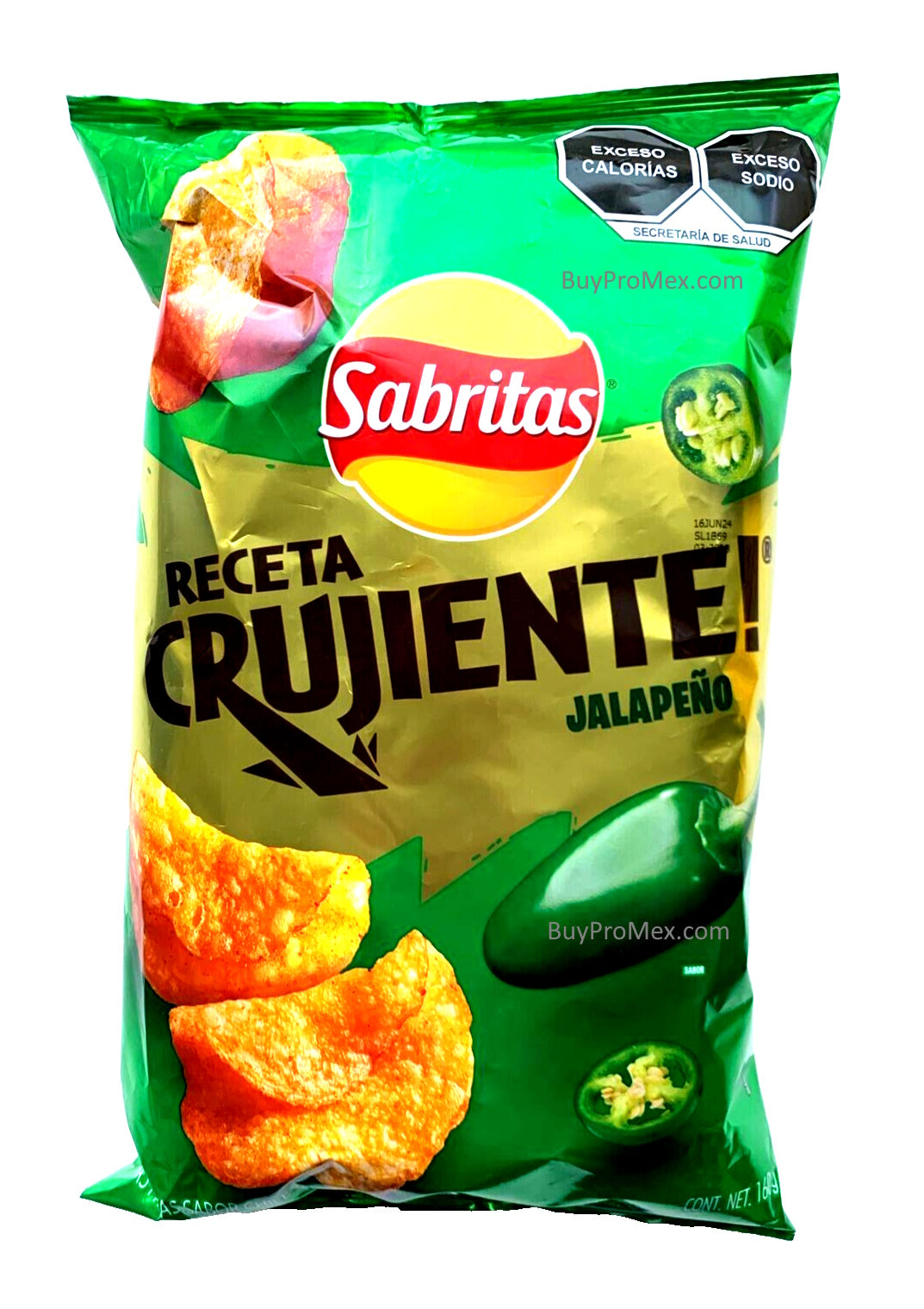 4-Pk Sabritas Receta Crujiente Jalapeño 160g/5.64oz