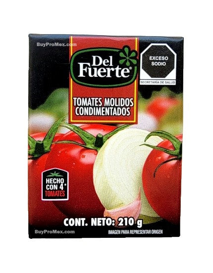 6-Pk Del Fuerte Traditional Tomato Sauce Seasoned / Del Fuerte Pure de Tomate 200gr/7oz