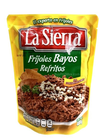 4-Pack La Sierra Mexican Refried Bayos Beans / Frijoles Bayos Refritos 400g/14oz