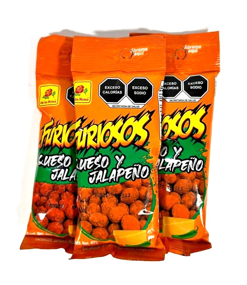 6-Pk De La Rosa Cacahuate Japones Furiosos Queso & Jalapeño 42g/ 1.48oz