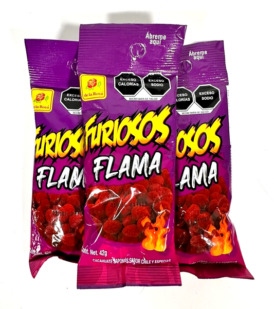 6-Pk De La Rosa Cacahuates Furiosos Flama 42g/1.48oz