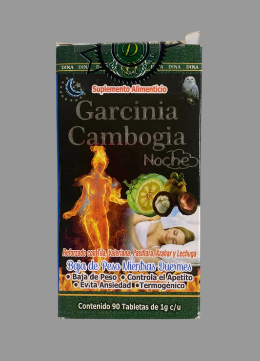 Box of Garcinia Cambogia Noche supplement on a white background