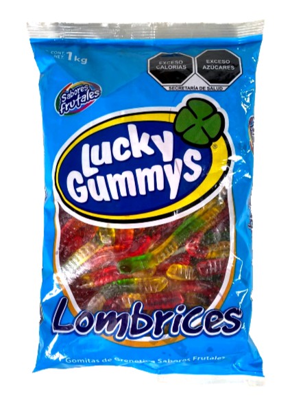Lucky Gummys - Mexican Gummy Worms Fruit Flavors 1kg/ 2.2lb