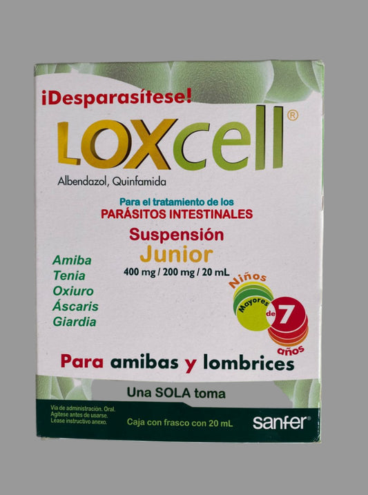LOXcell medication packaging for children on a white background