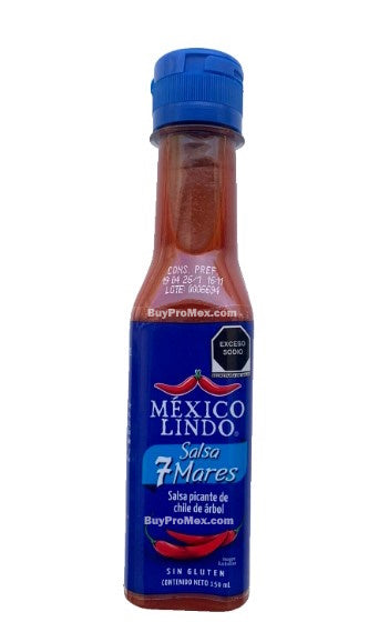 5-Pack Mexico Lindo 7 Seas Hot Sauce / Salsa 7 Mares 150ml/5oz