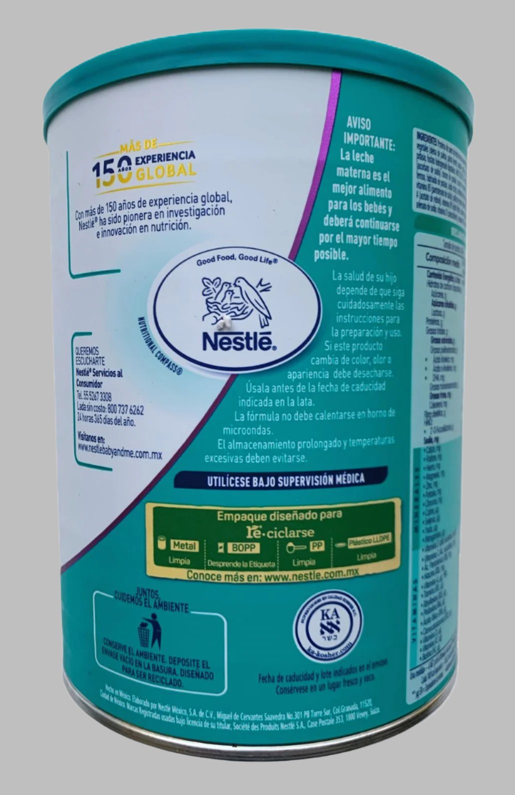 NESTLE NAN OPTIMAL PRO 1 Baby Formula w/prebiotics & iron 0-6 Months 800gr /28.2oz.