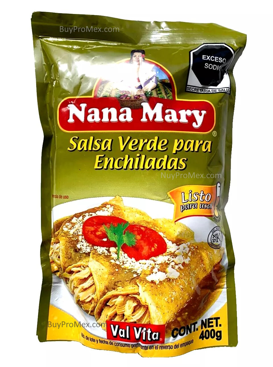 6-Pk Nana Mary Green/Red Enchilada Sauce / Salsa Verde/Roja P/Enchiladas 400g/14.10oz