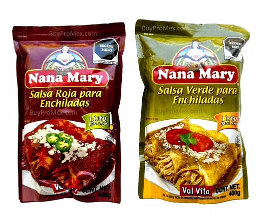 6-Pk Nana Mary Green/Red Enchilada Sauce / Salsa Verde/Roja P/Enchiladas 400g/14.10oz