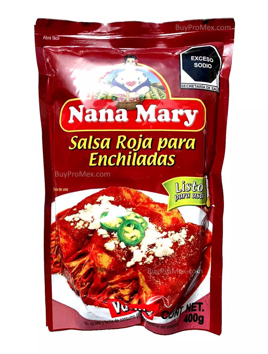 6-Pk Nana Mary Red Enchilada Sauce / Salsa Roja Nana Mary P/Enchiladas 400g/14.10oz