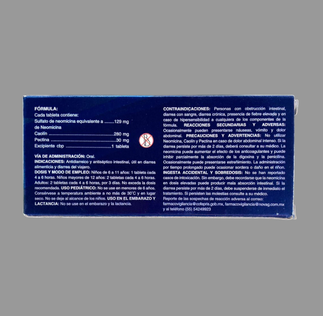 Blue box with text on a white background