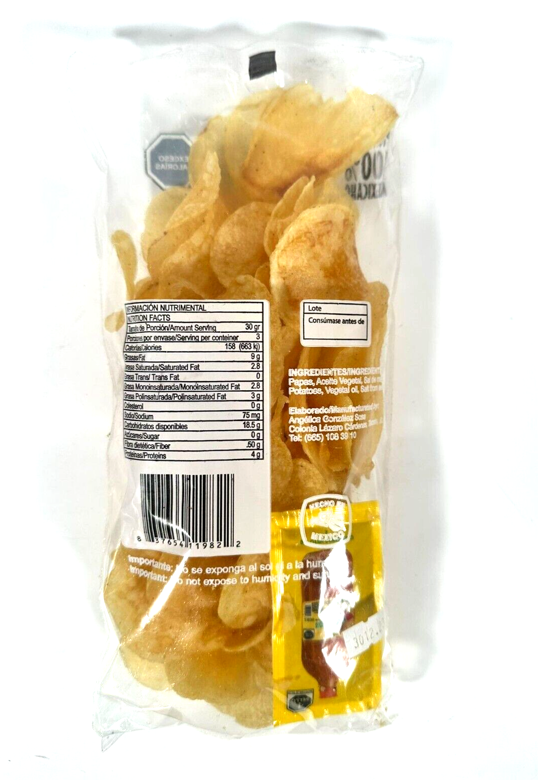 6-Pk Papingas Tradicionales Potato Chips 80gr/2.8oz