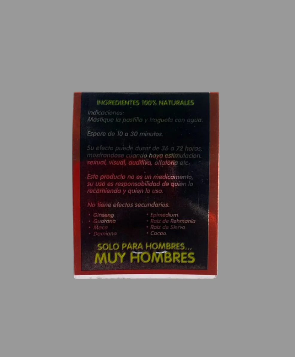 Product packaging with text on a light gray surface