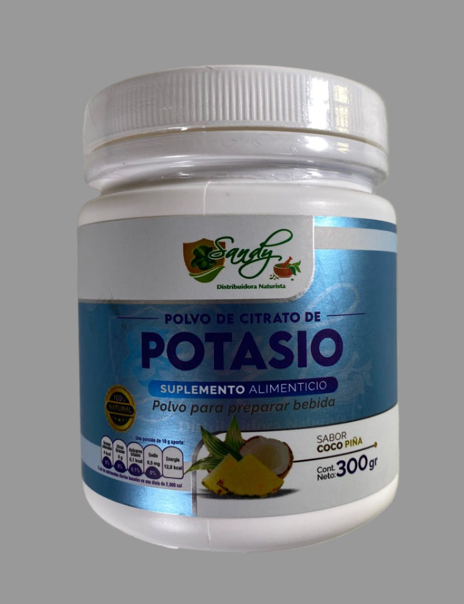 Container of Potasio on a white background