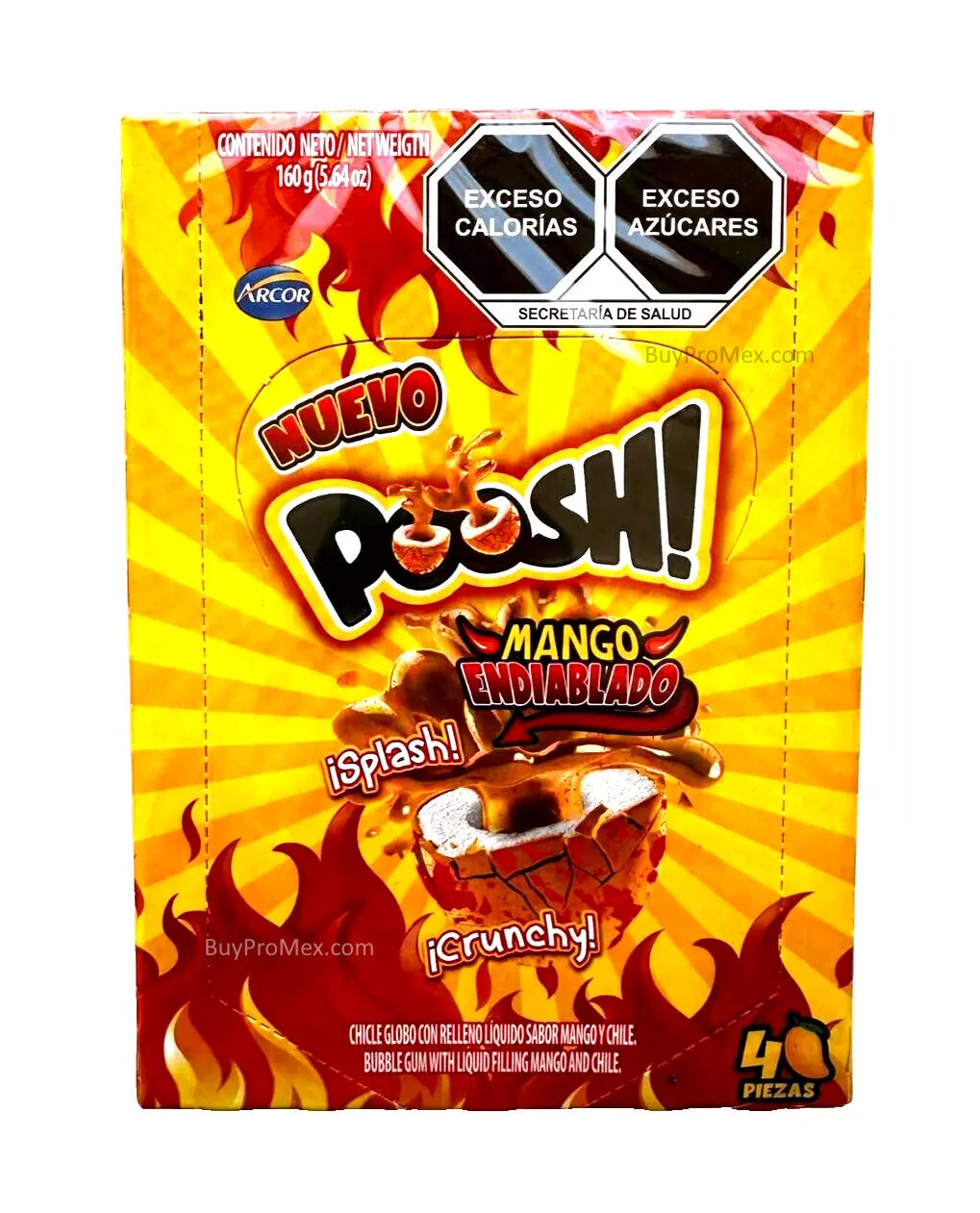 2-Pk Poosh! Mango Endiablado/ Poosh! Spicy Mango Bubble Gum 160gr/5.64oz