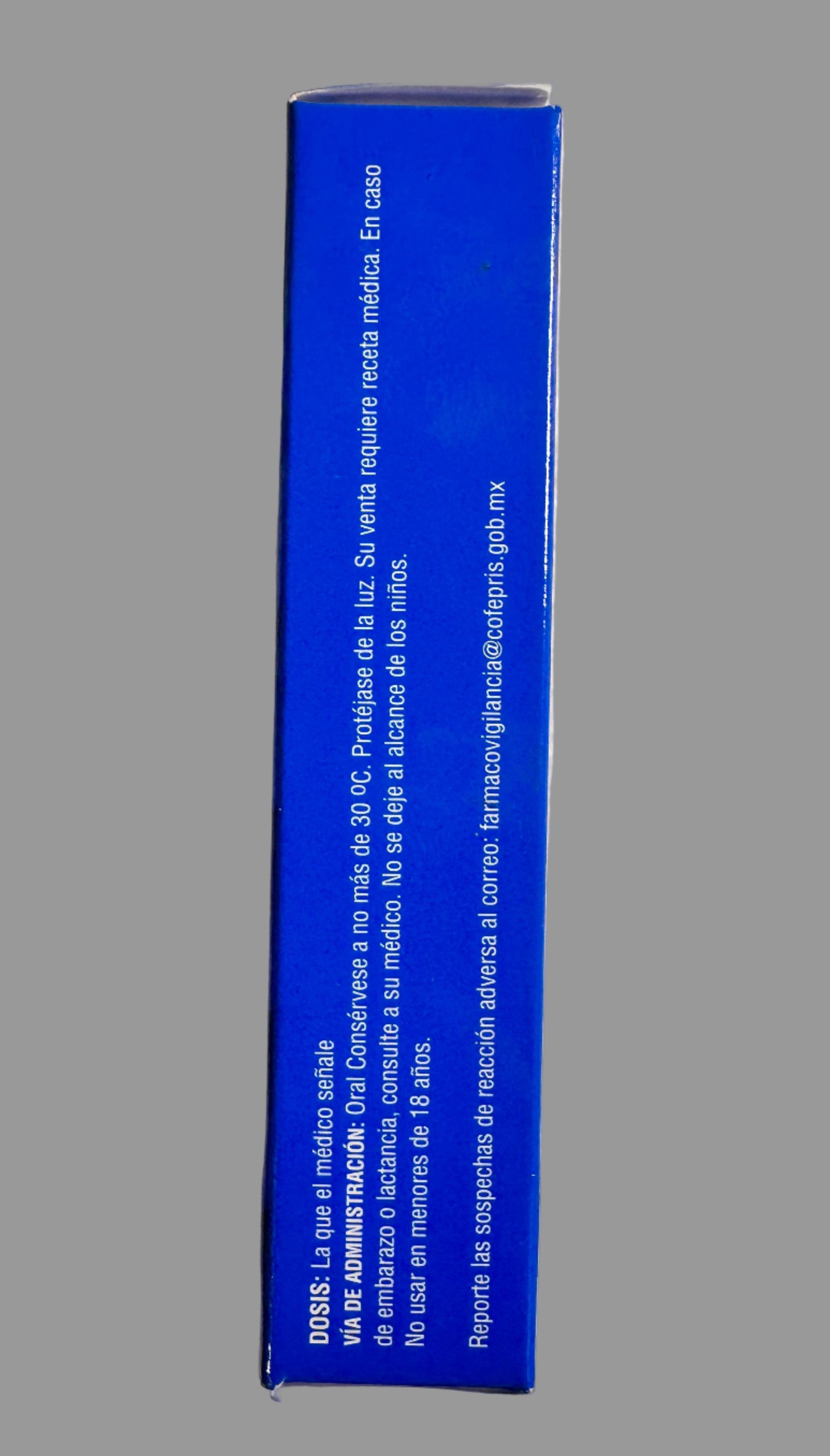 Blue box with text on a white background